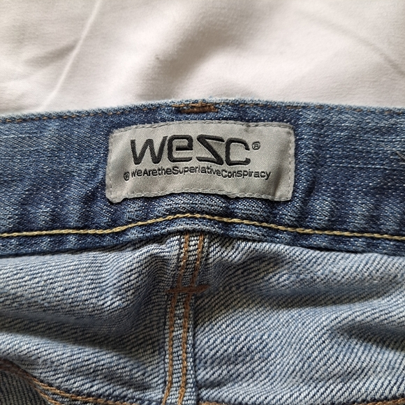 Wesc | Blue acid wash Y2K style mens slim straight leg jean - Picture 12 of 14